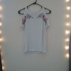 White American Eagle Cold Shoulder Top